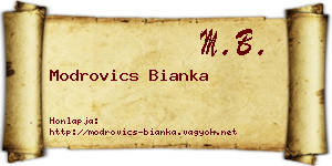 Modrovics Bianka névjegykártya